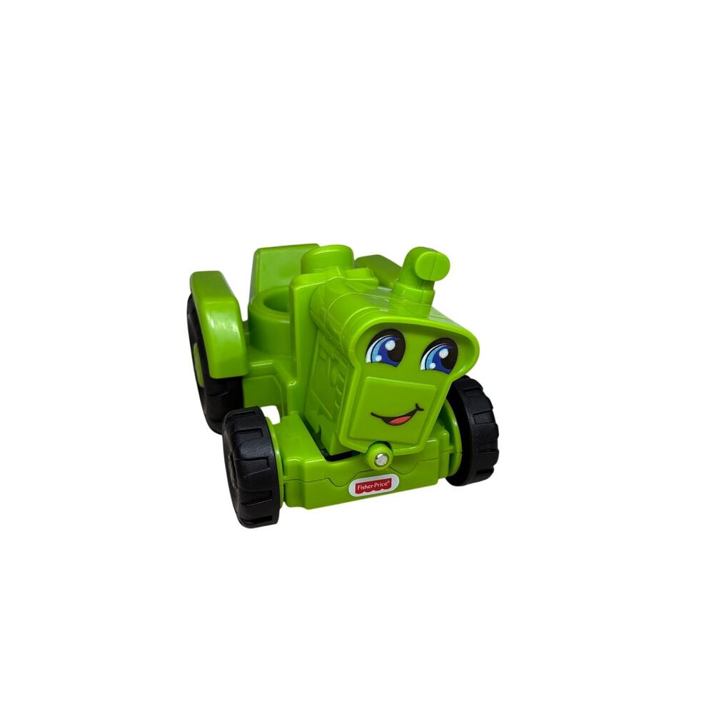 Fisher Price Little People 2016 Green Farm Tractor Helpful Harvester Tilt Engine